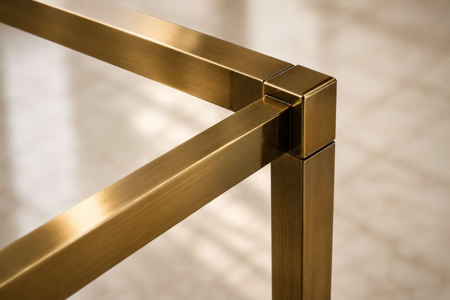 Refined golden metal framework and luxurious detailing